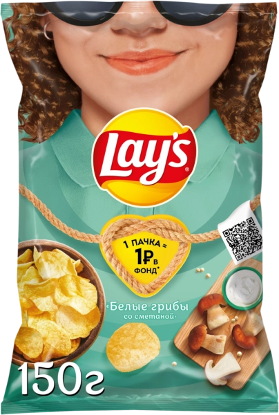 Чипсы LAYS Белые грибы со сметаной