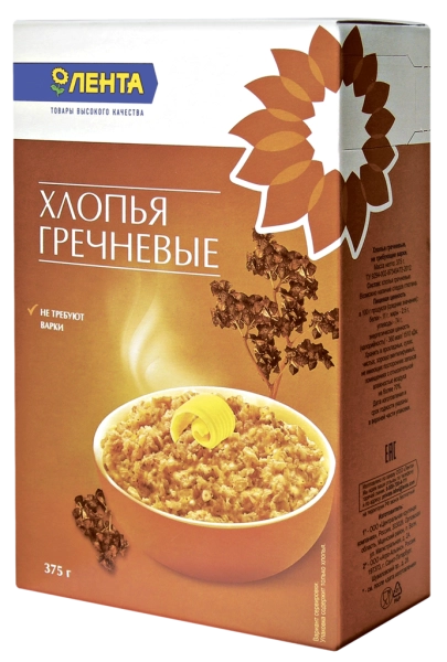 Хлопья гречневые ЛЕНТА, не требующие варки